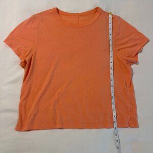 EUC Lululemon Classic-Fit Cotton-Blend T-Shirt in Sunny Coral size 6
